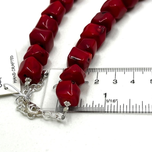 HANDMADE Sea Bamboo Nugget Necklace and Earrings with Sterling Silver NWT - Picture 12 of 17